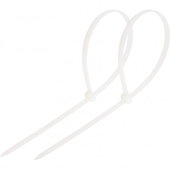 Хомут-стяжка кабельная REXANT нейлоновая 250x3,6мм, белая (100 шт/уп)