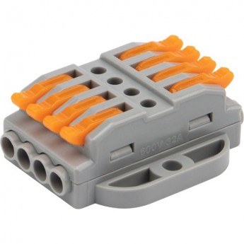 Клемма REXANT СМК 222-424P проходная с монтажной площадкой серая, 5 шт. Клемма REXANT СМК 222-424P проходная с монтажной площадкой серая, 5 шт.