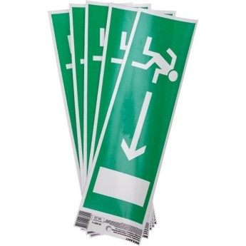 Наклейка эвакуационный знак REXANT "Направление к эвакуационному выходу направо" с хедером; 100х300 мм Наклейка эвакуационный знак REXANT "Направление к эвакуационному выходу направо" с хедером; 100х300 мм