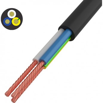 Провод REXANT ПВС 3x0.75 мм² соединительный черный 5 м