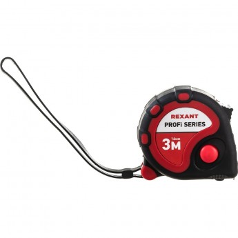 Рулетка измерительная REXANT ПРОФИ прорезиненный корпус, 3м х 16мм