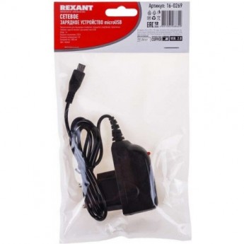 Сетевое зарядное устройство REXANT microUSB 220 В 5 V, 1000 mA черное Сетевое зарядное устройство REXANT microUSB 220 В 5 V, 1000 mA черное
