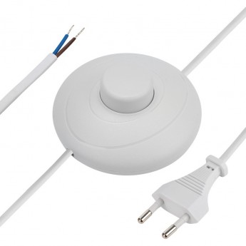 Сетевой шнур REXANT с напольным переключателем 2х0.75 мм² 2.5 м белый