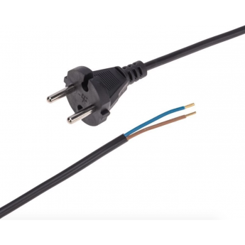 Шнур электрический REXANT с вилкой ПВС 2х0,75 мм² 3м, черный