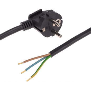 Шнур электрический REXANT с вилкой ПВС 3х1,5 мм2 2м, черный