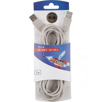 Шнур REXANT штекер USB-А - штекер USB-A 3M