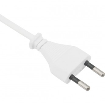 Шнур сетевой REXANT, вилка плоская с выключателем, без розетки, кабель 2x0.5 мм², длина 1,8 метра, 2.5 A, белый