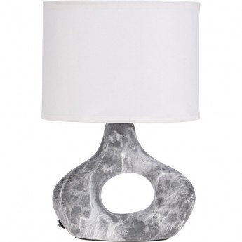 Светильник декоративный настольный REXANT ФОРТЕ основание кольцо под черный мрамор белый абажур цоколь Е27 60Вт