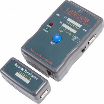 Тестер кабеля REXANT RJ-45+USB 251454 универсальный Тестер кабеля REXANT RJ-45+USB 251454 универсальный