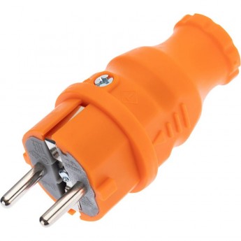 Вилка прямая REXANT влагозащищенная, c заземлением, 16 А, IP44, каучук, оранжевая Вилка прямая REXANT влагозащищенная, c заземлением, 16 А, IP44, каучук, оранжевая